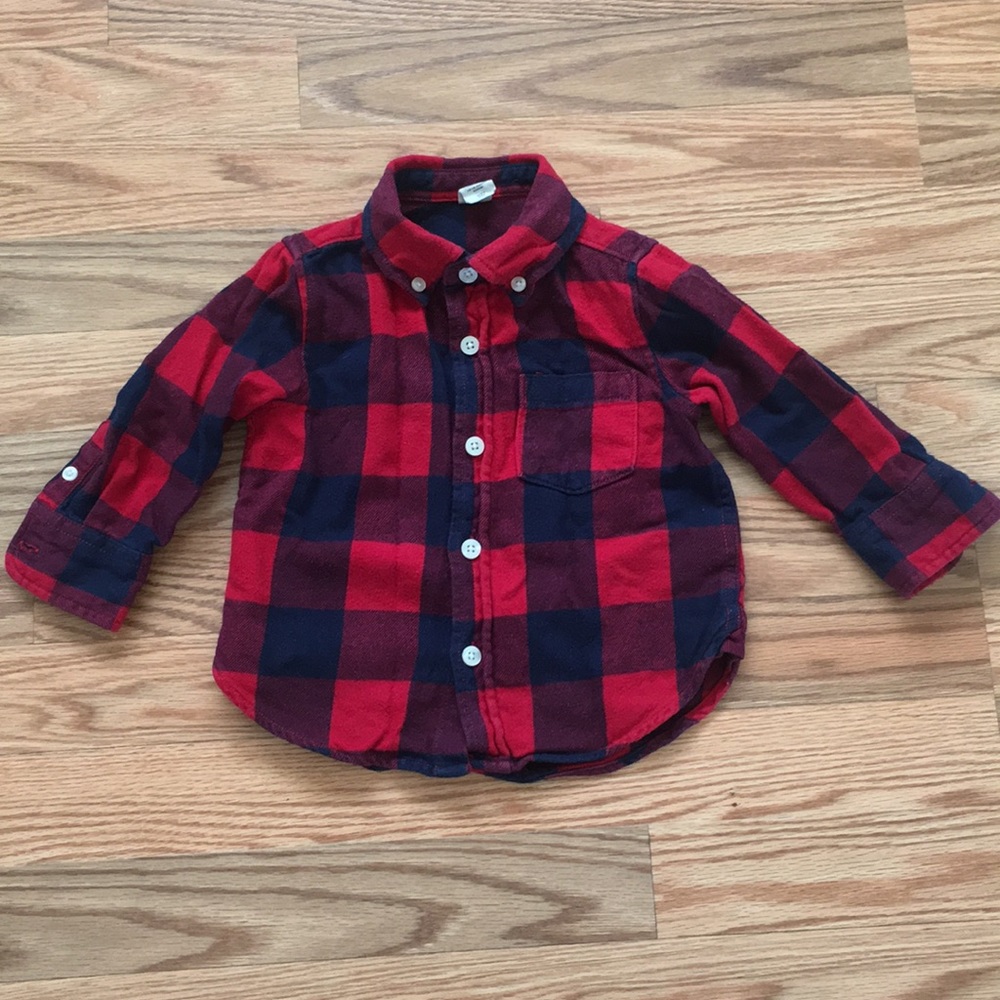 Baby Gap Buffalo Plaid LS Shirt. Size 12-18 mo.
